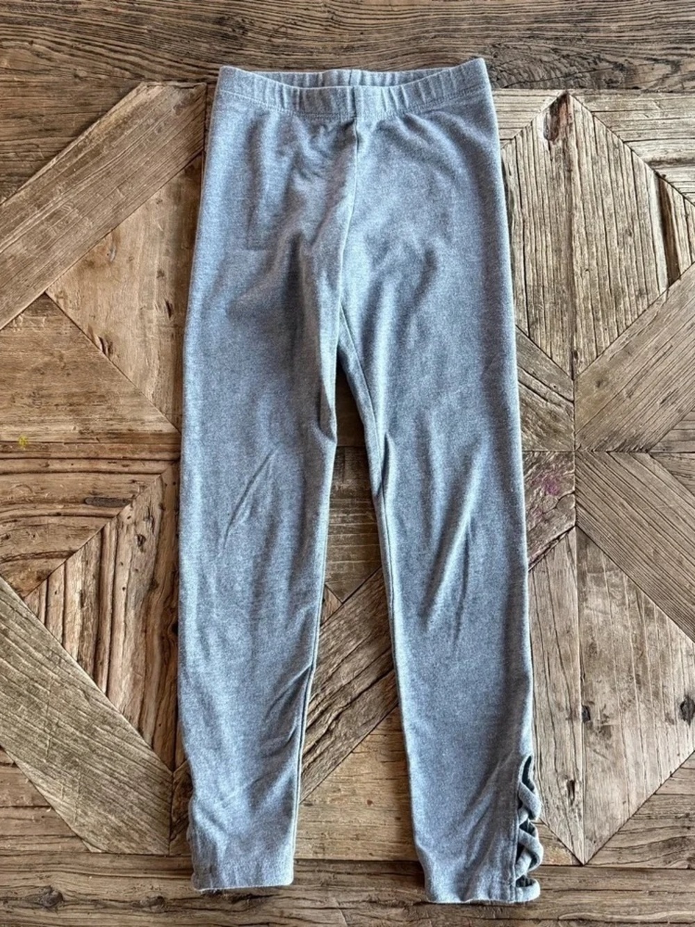 Girls' Gray Leggings with Side Ruffle - Kids Bottoms